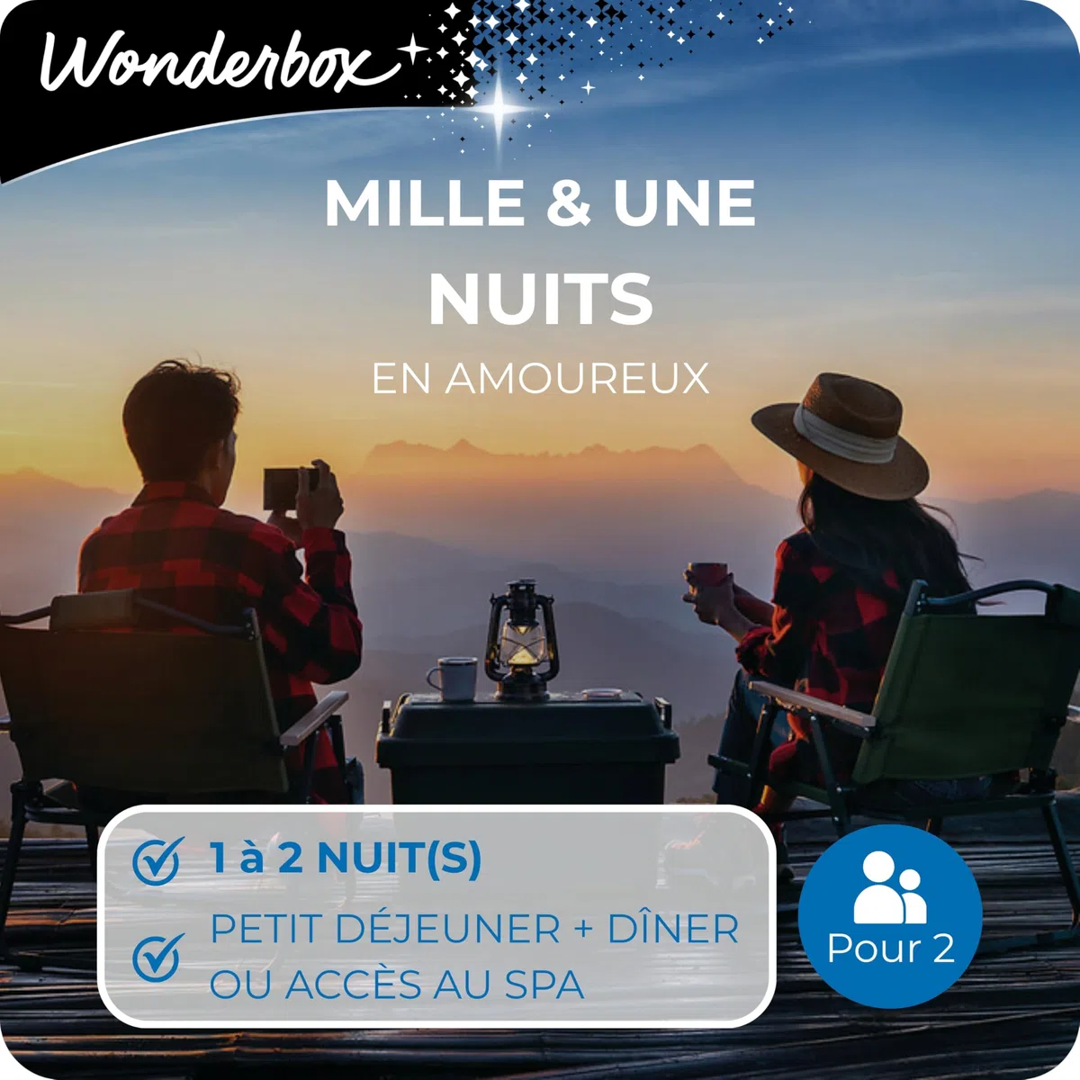 Wonderbox - Coffret Cadeau - Mille & Une Nuits en Amoureux - idée Cadeau Couple