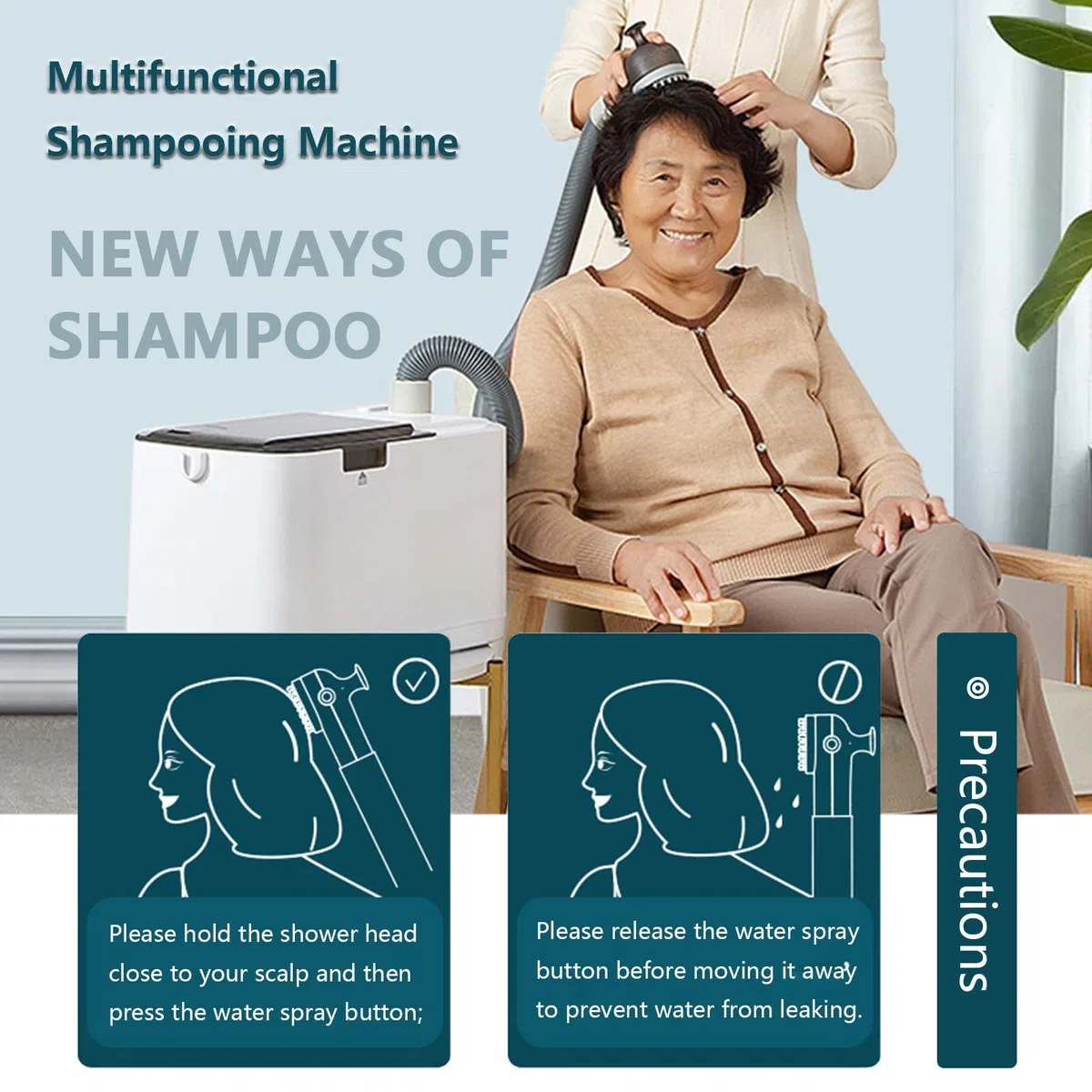 Machine à Laver Les Cheveux électrique, équipement de shampoing, avec réservoir d'eau de 5L et pulvérisateur, Appareil de pulvérisation d'eau Autonome.