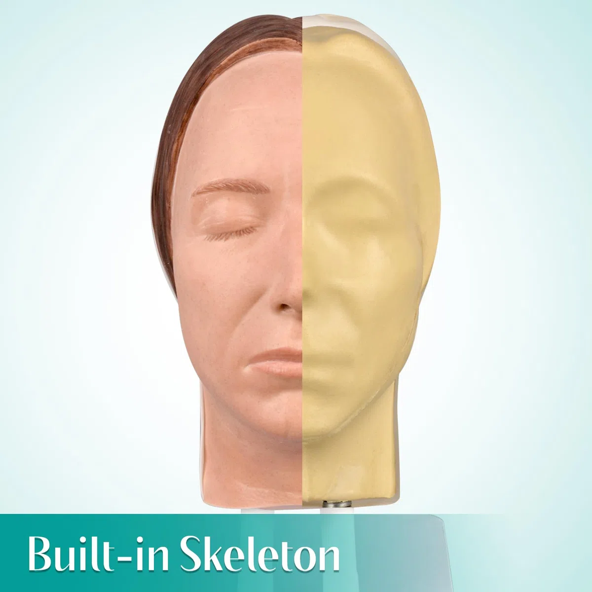 Modèle de formation du visage de mannequin d'injection de silicone, modèle de tête de maquillage avec des problèmes faciaux courants pour l'enseignement du micro-plastique
