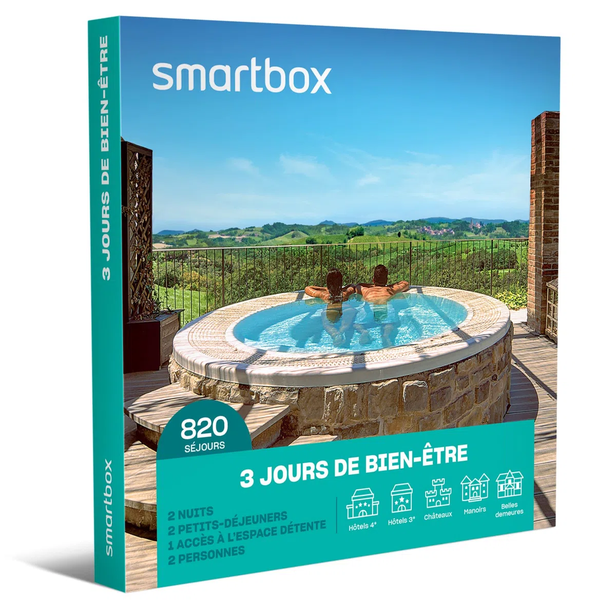 Smartbox - Coffret cadeau Échappée détente 2 ou 3 jours en duo avec accès à l'espace bien-être - Idée cadeau évasion