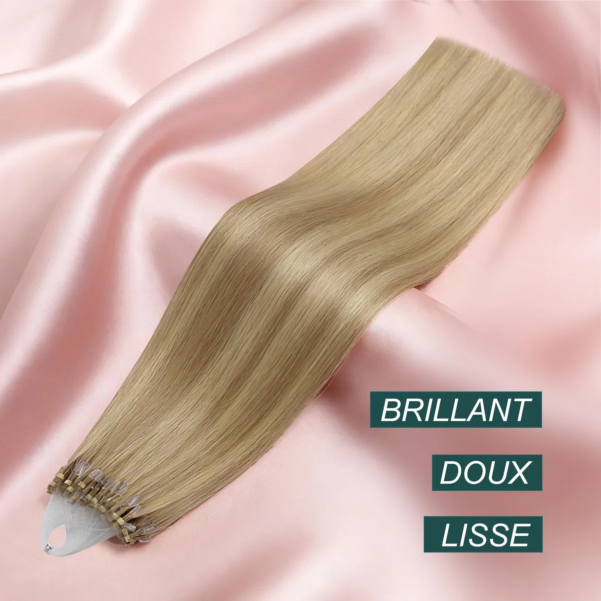 Kit Easyouth Extension Cheveux Naturel Adhesif Invisible et Extension Cheveux Micro R 2pack de 27/613 & 16/22 Longueurs 24+22pouces total 100g Extensions à Bandes en Cheveux Humains - Résultat Naturel