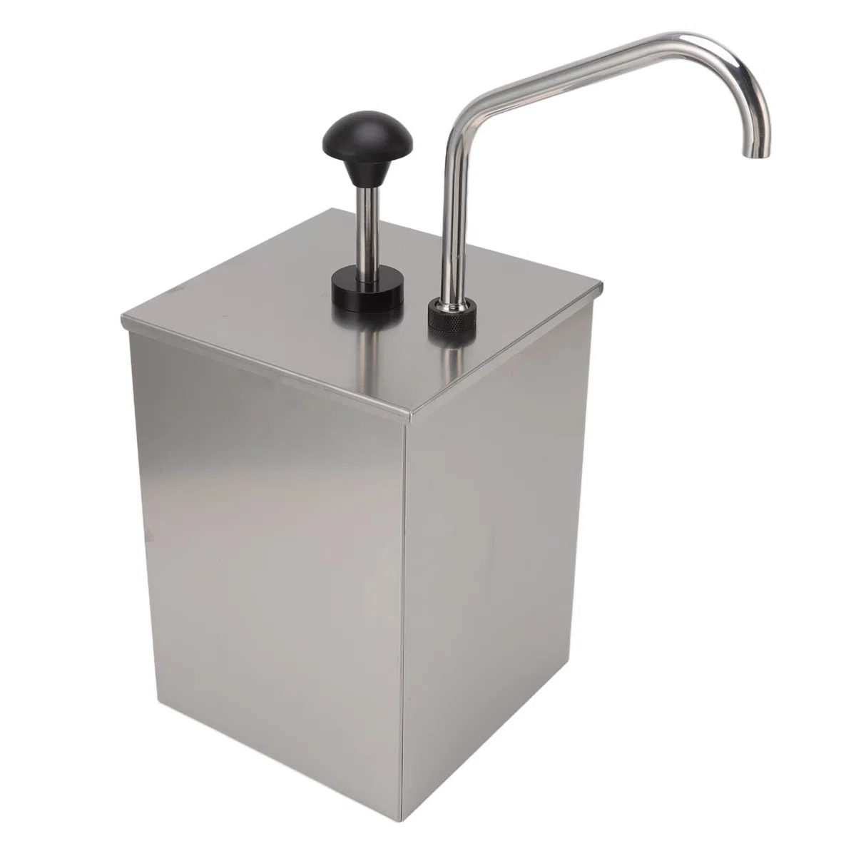 Fdit Distributeur de Sirop Manuel de 4 L avec Pompe à Condiments, en Acier Inoxydable 304 de qualité Alimentaire et Pot Amovible pour Ketchup, Mayonnaise, Sauce Soja et vinaigre.