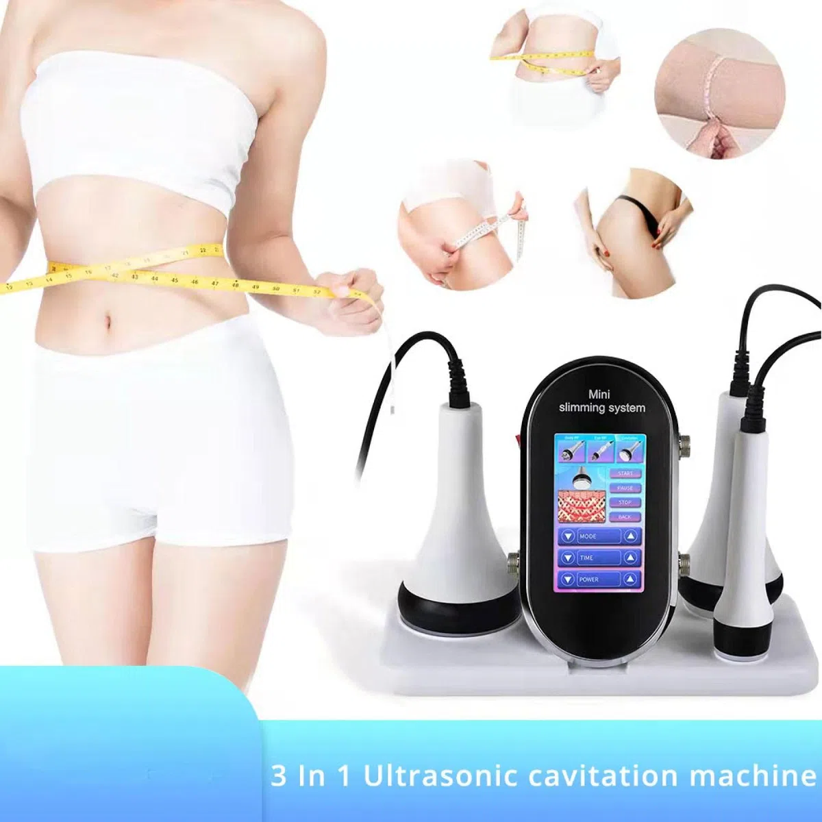 Instrument de beauté 40k Cavitation Corps Minceur Machine Masseur Facial RF Appareil de Beauté Peau Serrer Visage Lifting Outil de Soins de La Peau poignée en métal