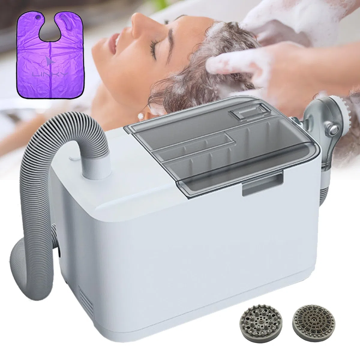 Machine à Laver Les Cheveux électrique, équipement de shampoing, avec réservoir d'eau de 5L et pulvérisateur, Appareil de pulvérisation d'eau Autonome.