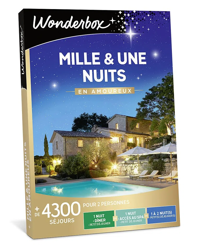 Wonderbox - Coffret Cadeau - Mille & Une Nuits en Amoureux - idée Cadeau Couple