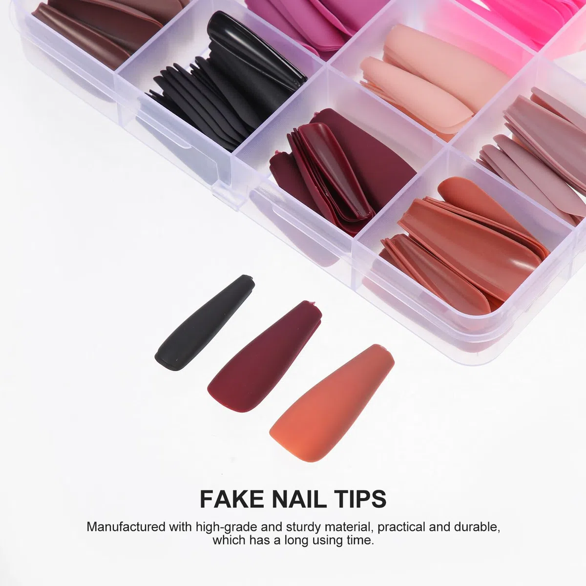 1 boîte Kit Ongles Faux Manucure Faux Ongles Longs Mats Couleur Pure Facile à Poser pour Salon et Usage Maison