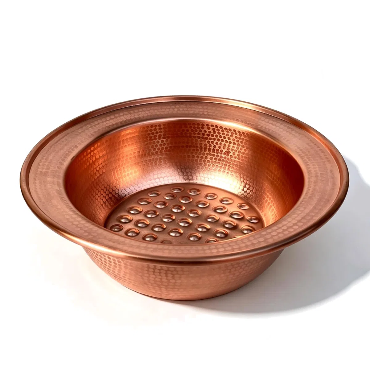 Bassin De Pédicure Portable en Cuivre Martelé à La Main De 40 Cm (16 Pouces), avec Picots De Massage en Relief, Spa pour Les Pieds à Domicile, Idéal pour Le Camping W/Raised Bumps