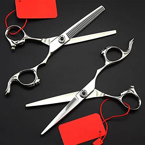 Ciseaux de Coiffure Professionnels Japonais 440c 6 Pouces pour Coupe de Cheveux et effilage.