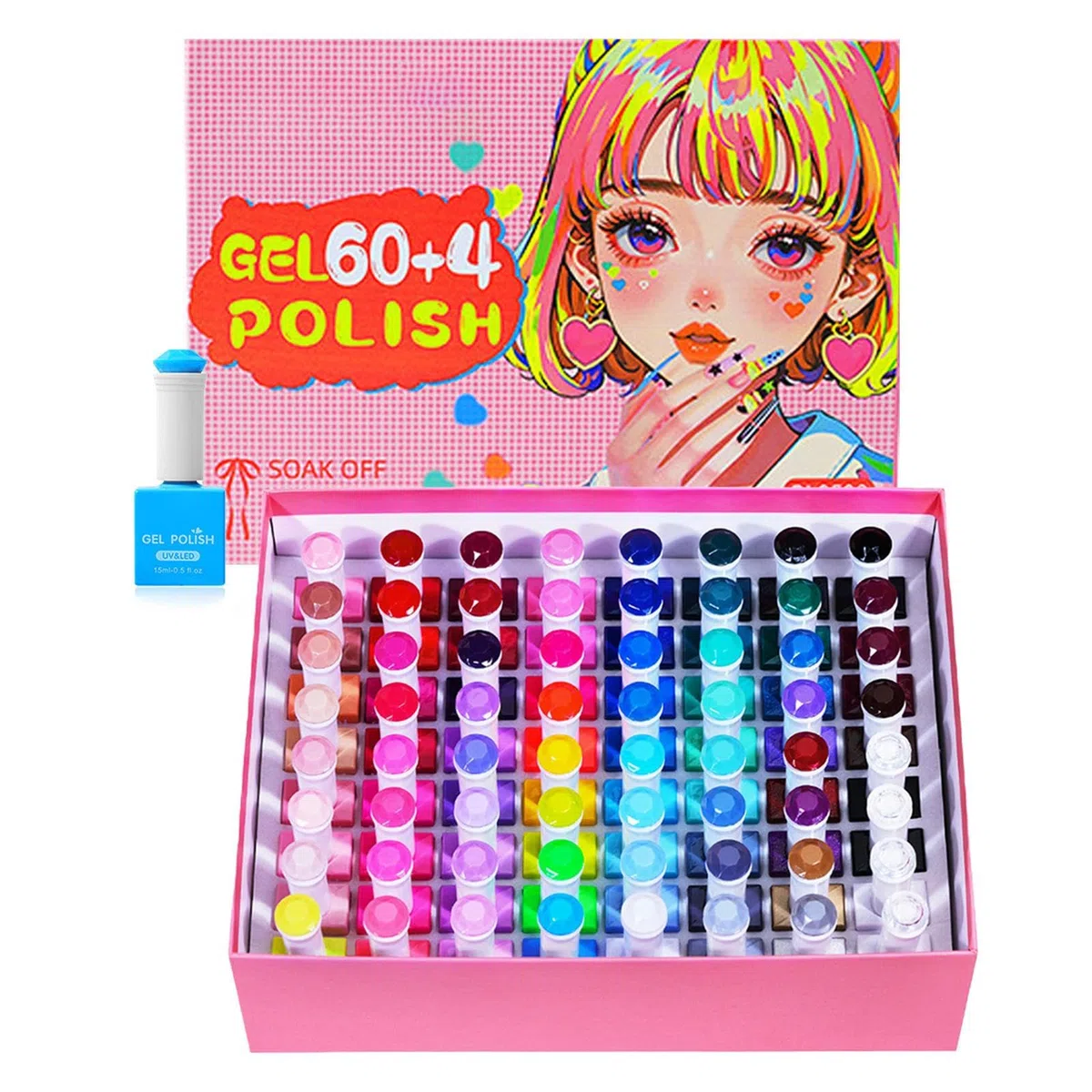 Set De Vernis À Ongles 60 Couleurs Longue Durée Séchage Accessoire Femme