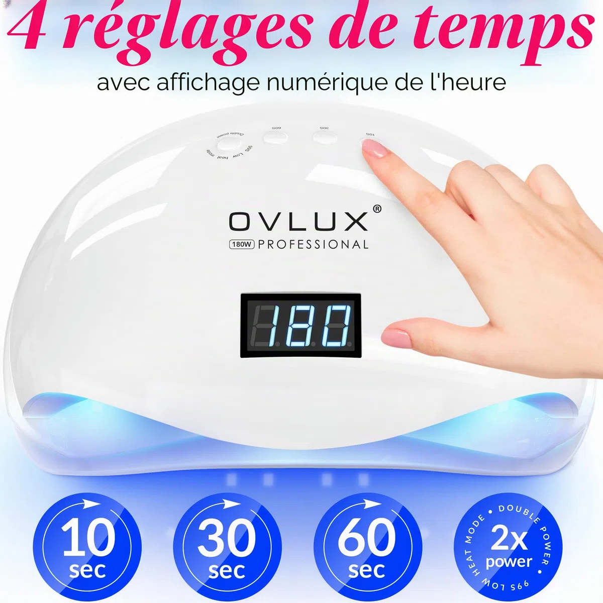 Sun 5 Pro Séchoir à ongles professionnel 72 W – Lampe UV LED pour ongles des doigts et des pieds à base de gel – Lampe portable de durcissement des ongles avec 36 LED, 4 réglages de minuterie et