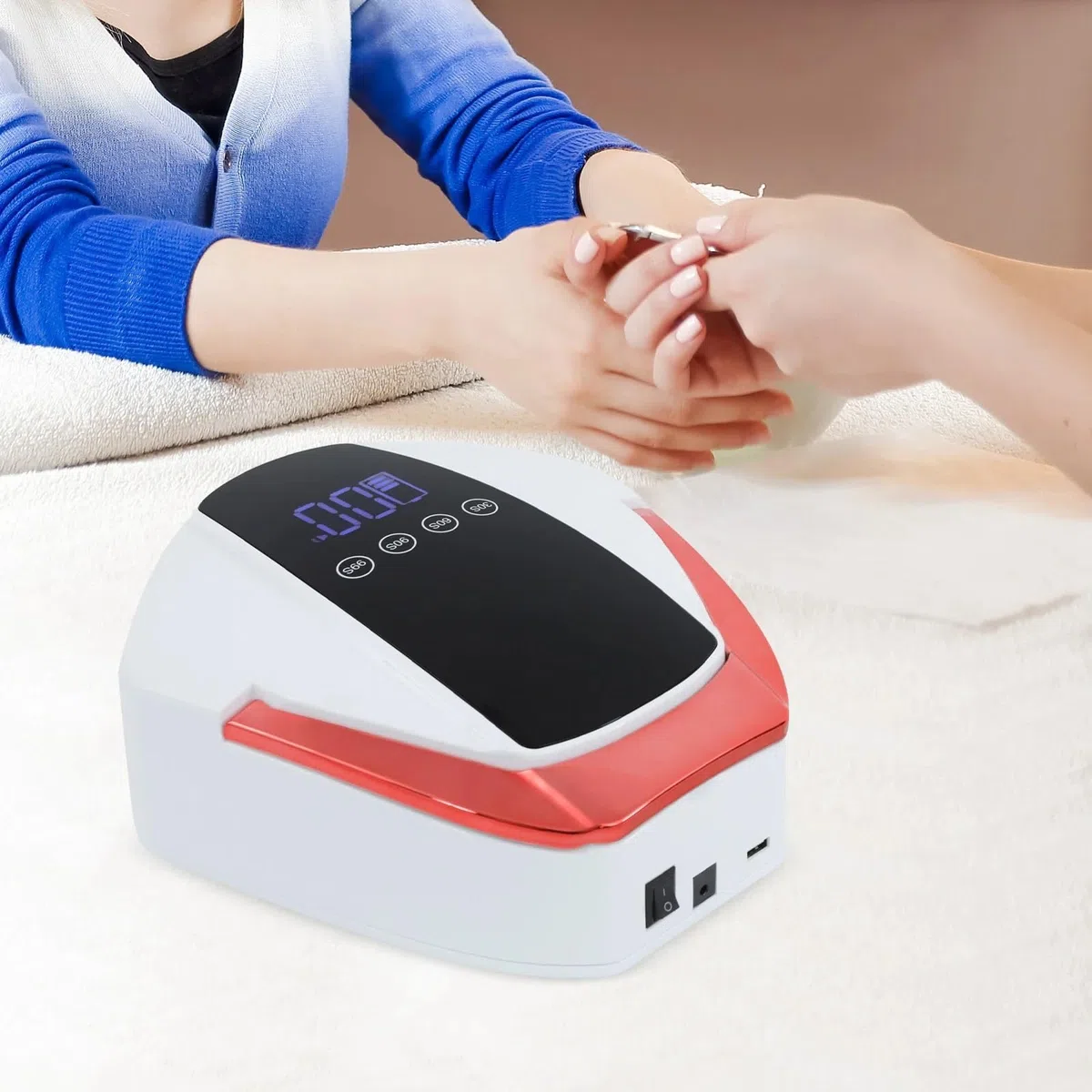 Lampe UV LED pour ongles, Lampe à ongles rechargeable LED, lampe de bureau manucure capteur automatique, sèche-ongles UV Séchage UV pour vernis à ongles