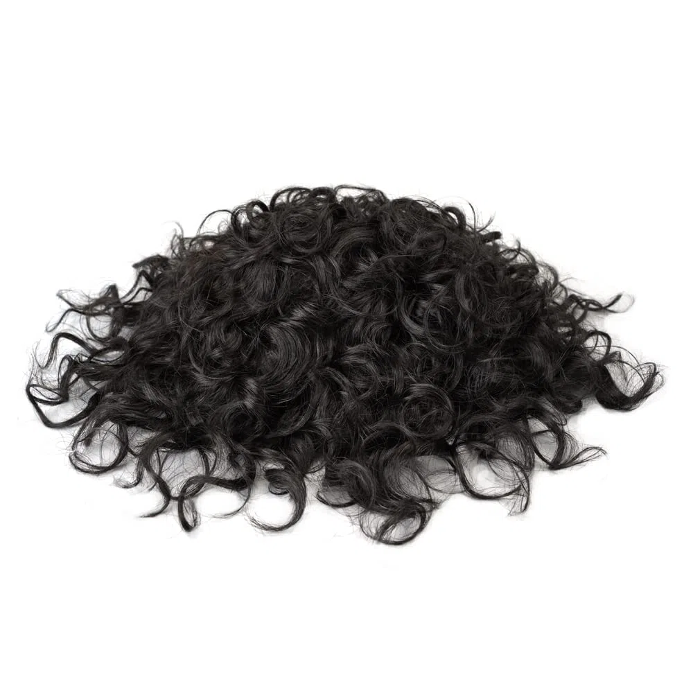 Lordhair Perruque Bouclés pour Hommes, Toupet Cheveux Humains, Remplacement des Cheveux Système