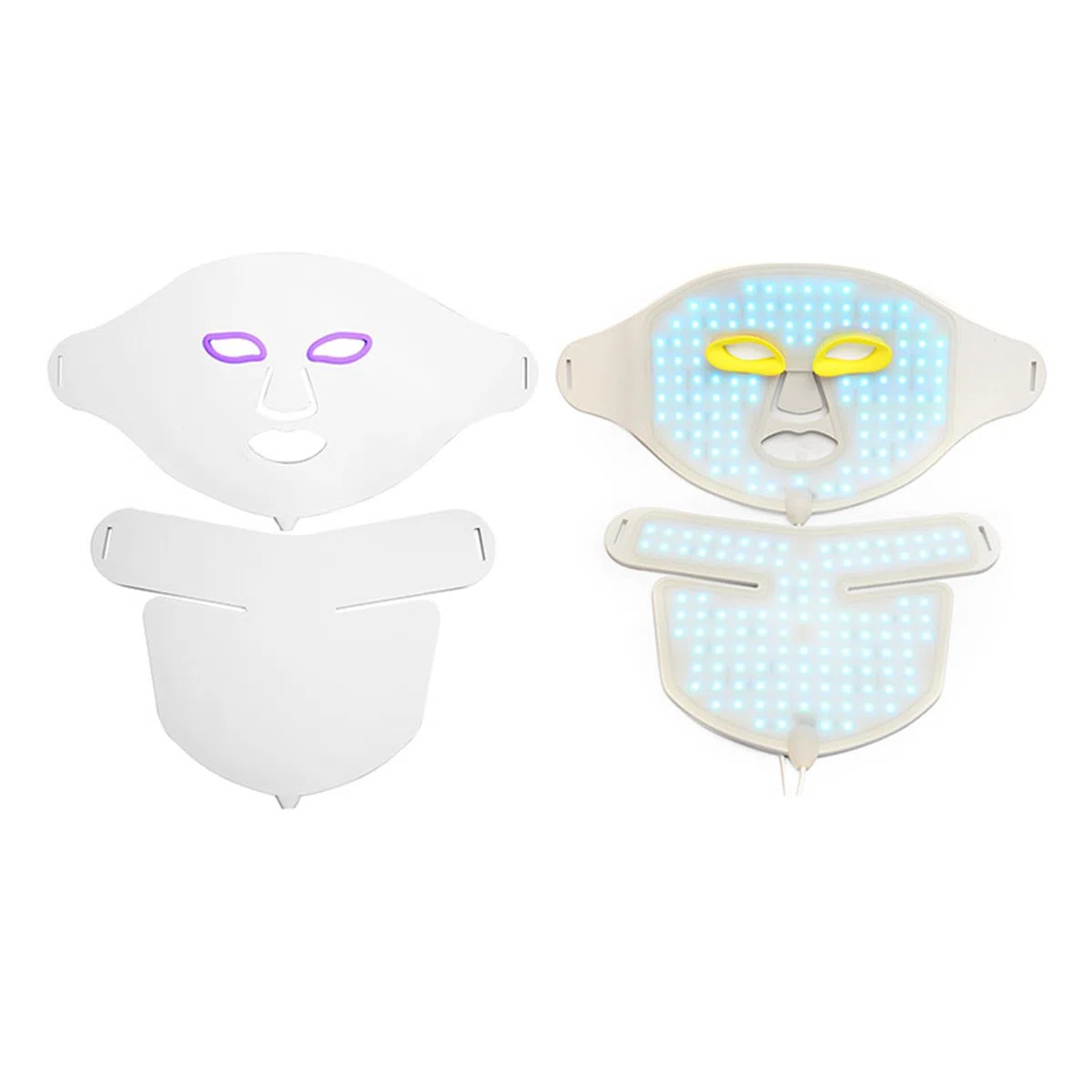 Masque de Gel de silice LED, rajeunissement des photons à 7 couleurs, Instrument de beauté pour l'élimination de l'acné avec masque pour le cou