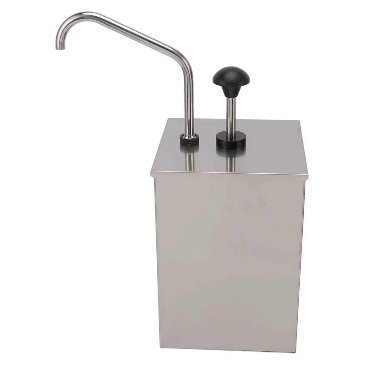 Fdit Distributeur de Sirop Manuel de 4 L avec Pompe à Condiments, en Acier Inoxydable 304 de qualité Alimentaire et Pot Amovible pour Ketchup, Mayonnaise, Sauce Soja et vinaigre.