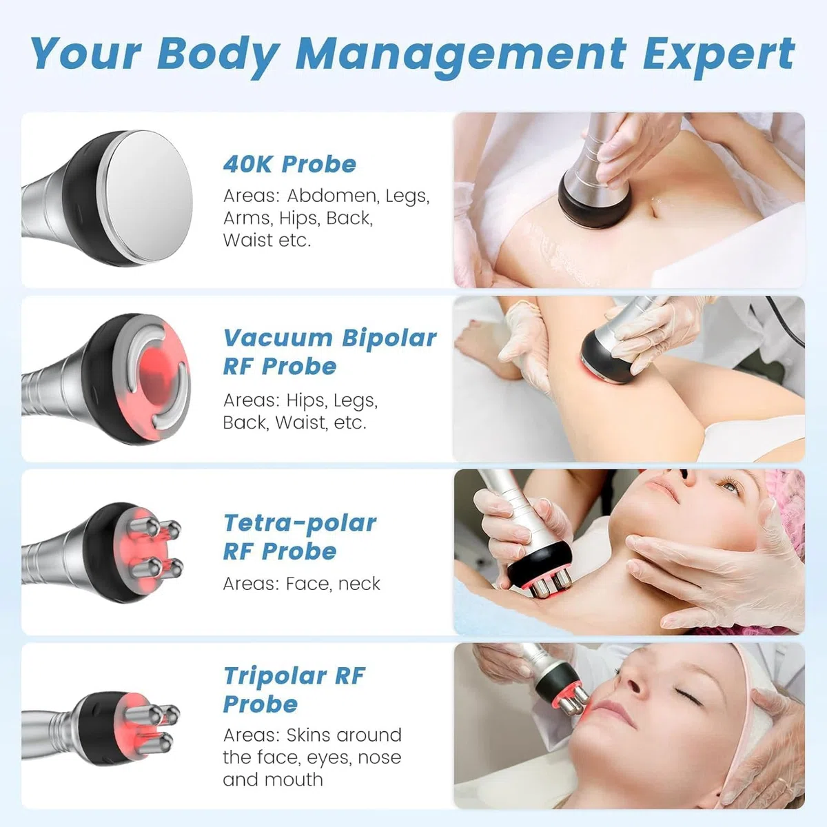 Machine de cavitation 40 K, 4 en 1 pour raffermir la peau, raffermissement de la peau, anti-cellulite, appareil de sculpture du corps pour brûler les graisses et traiter le visage