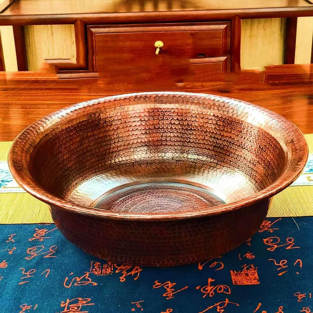 Bassin en Cuivre Martelé à La Main, Bol De Pédicure Portable en Cuivre, Bain De Pieds en Cuivre, 13 Po, 14 Po, 16 Po (au Choix), pour Les Pédicures Spa à Domicile, Les Bains De 16in