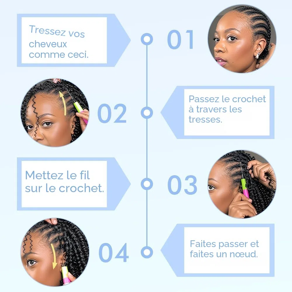 Renyarch Miracle Deep Wave Mini Knots Crochet Human Hair Bundles 16 Pouces Meche 200g 160 Pcs Brown Wet and Wavy Invisible Knotless Crochet Bouclé Naturel Cheveux Humain Curly