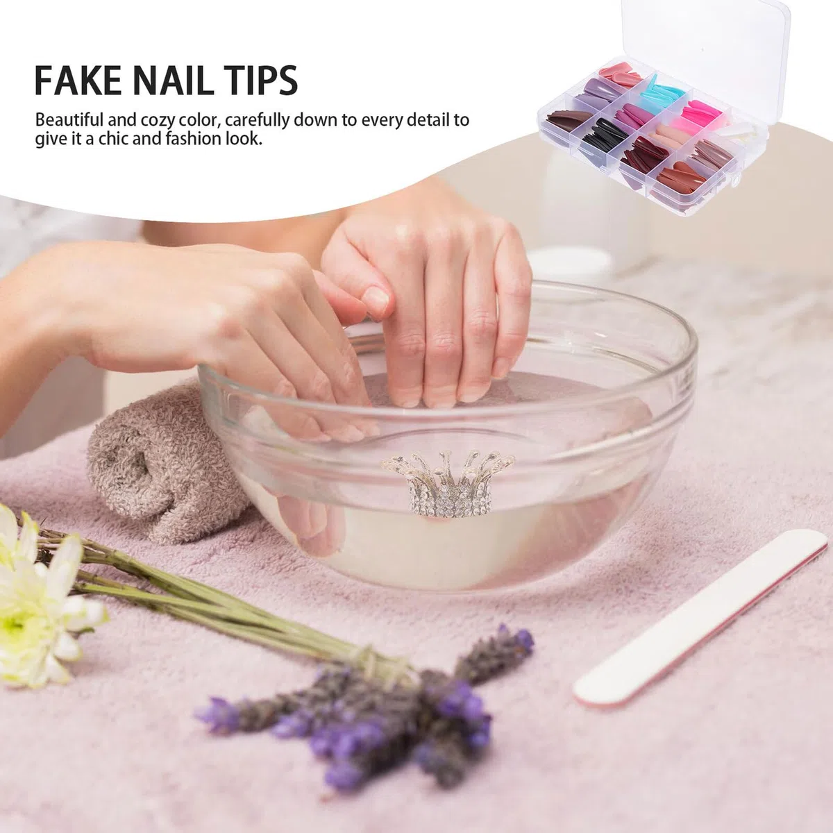 1 boîte Kit Ongles Faux Manucure Faux Ongles Longs Mats Couleur Pure Facile à Poser pour Salon et Usage Maison